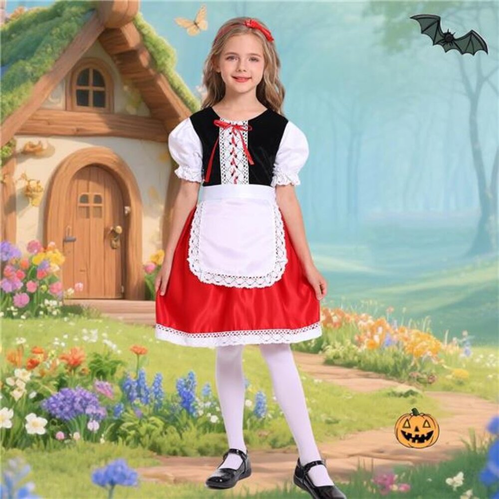 Little Red Riding Hood Costume Dress for Girls Kids Halloween Costumes - Picture 5 of 6